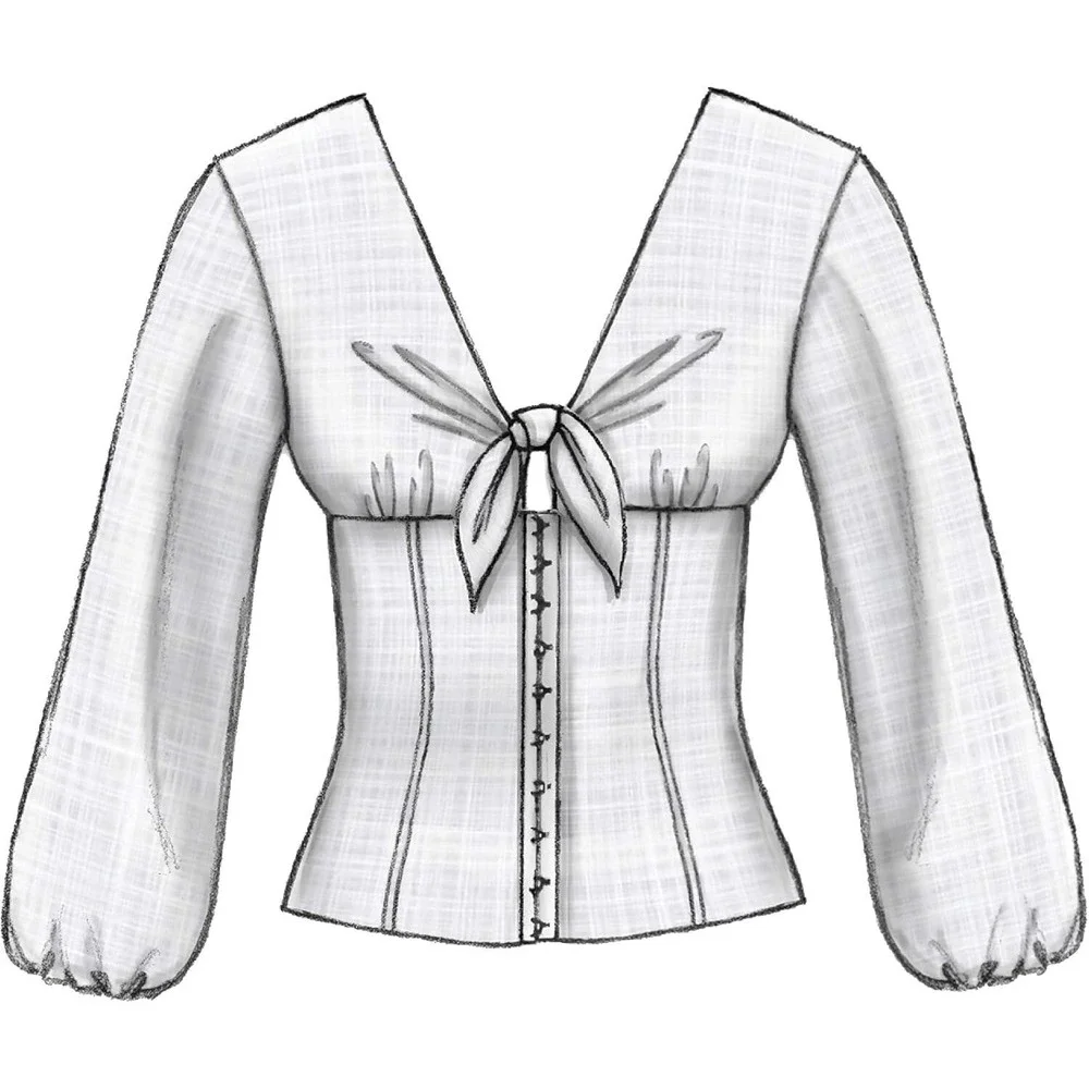 McCalls M7870 Sewing Pattern Misses Tops Fitted Bodice Sleeve Sizes 6-14‎